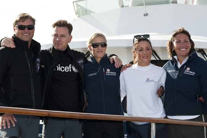 Skippers and celebrities before the start of the Artemis Challenge 2011 © Lloyd Images http://lloydimagesgallery.photoshelter.com/